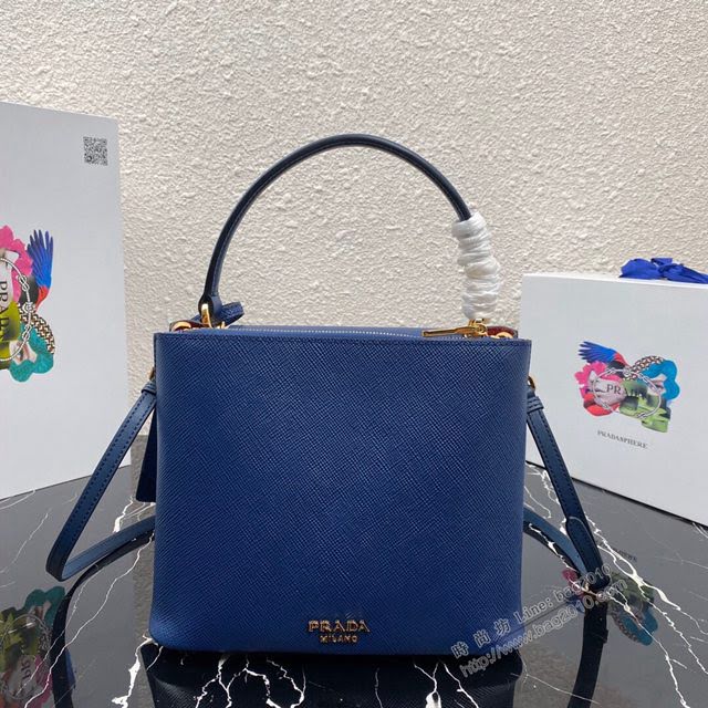 prada女包 普拉達2020專櫃爆款 1BN012 Prada十字紋牛皮肩背女包 Prada手提水桶包  pyd2337